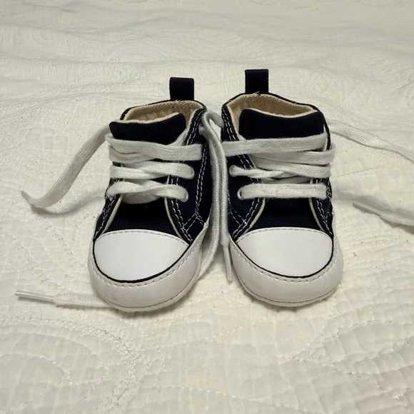 Converse Black & White Baby High-Top Canvas Sneakers - Picture 2 of 4